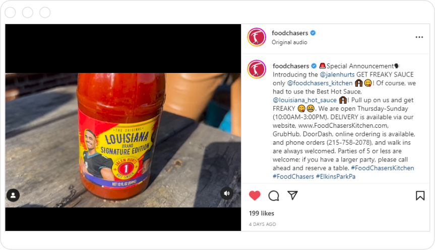 New Louisiana Brand Hot Sauce Jalen Hurts 12 oz Limited Edition